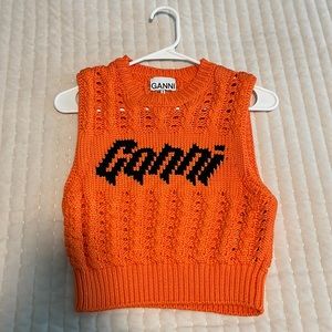 GANNI Orange Cropped Vest